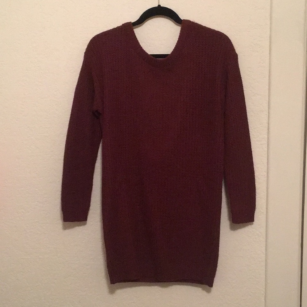 Open back sweater dress